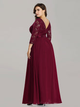 Plus Size Lace Bridesmaid Dresses with  Half Lace Sleeve  Evening Dress